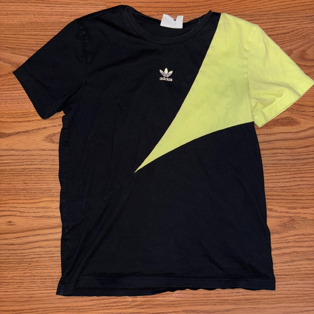 Adidas Black and Lime T-Shirt